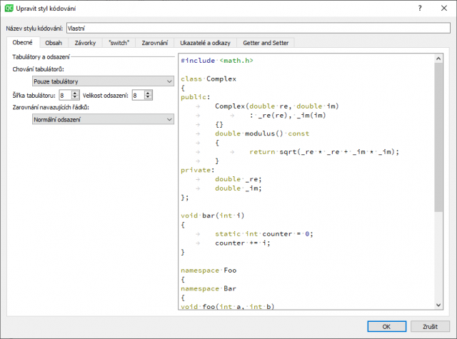 QtCreator - Cpp Options