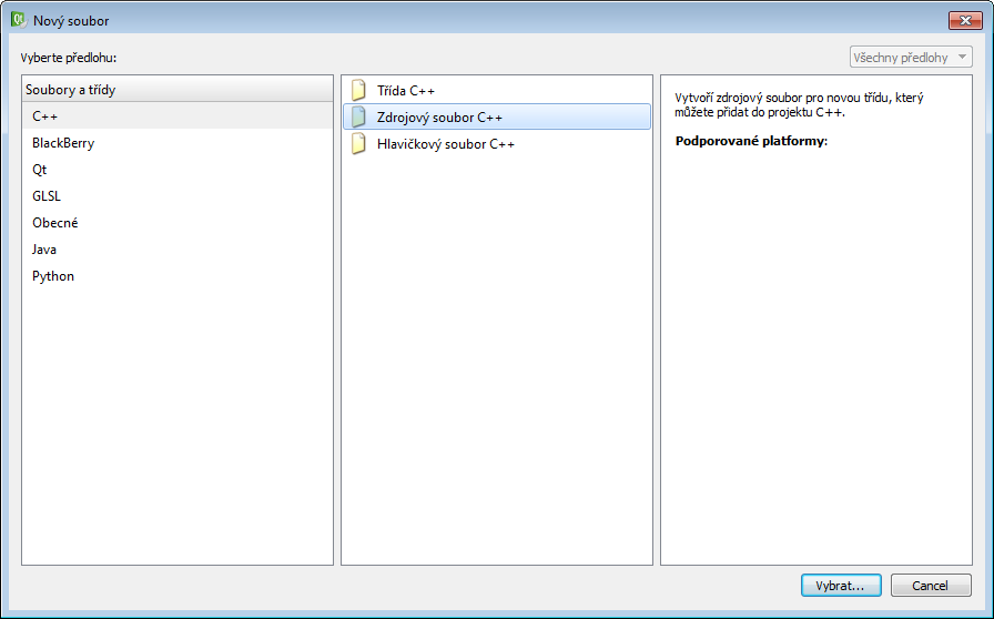 QtCreator - New Cpp Source